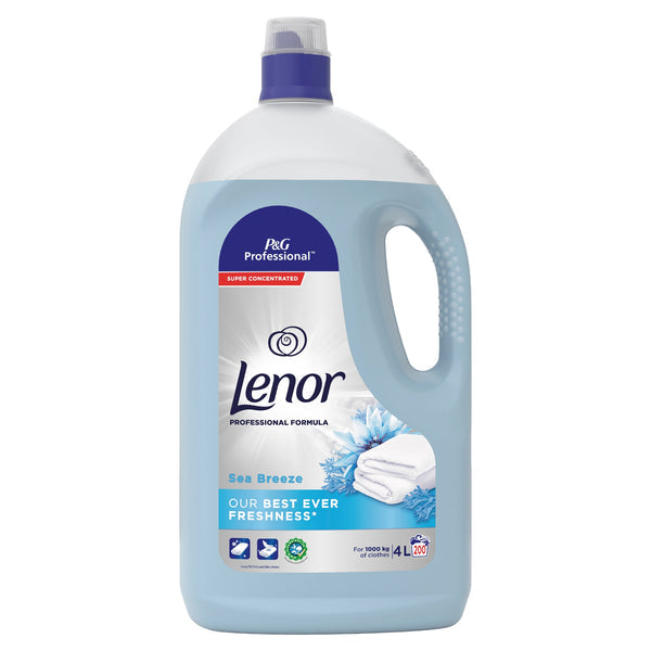 Lenor Linen Care Fabric Softener Sea Breeze 4 Litre CONCENTRATED 200 Wash