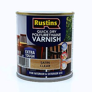 Rustins Qd Poly Varnish Satin Clear 500Ml