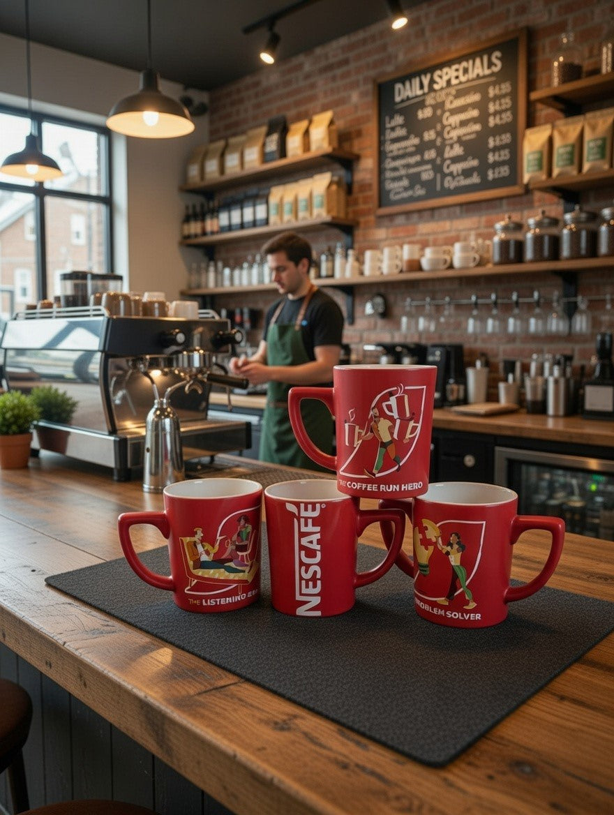 Nescafé Iconic Stylish Modern Red Tea & Coffee Mug | New 2026 Designed Mugs