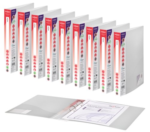Snopake 2 Ring Binder 25mm A4 Clear (Pack of 10) 10183