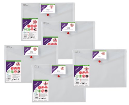 Snopake Polyfile ID Wallet A4 Transparent (Pack of 5) 12560