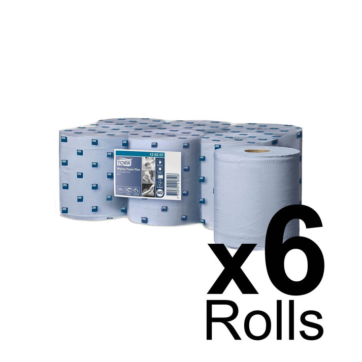 Tork Wiping Paper Centrefeed Roll Blue 2 Ply 6's {128207}
