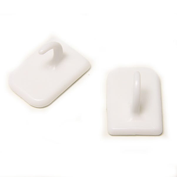 Universal Net Curtain Rod Self Adhesive Centre Bracket, White, 2 Pack
