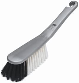 Addis Hand Brush With Stiff Bristles And An Extra-Sturdy Handle, Metallic Silver