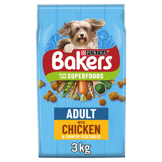 Bakers Adult Chicken & Vegetables Dry Dog Food 3kg