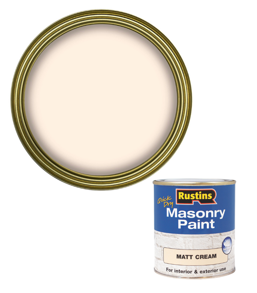 Rustins Masonry Paint | Matt Cream | Quick Drying | Low Odour | 500ml