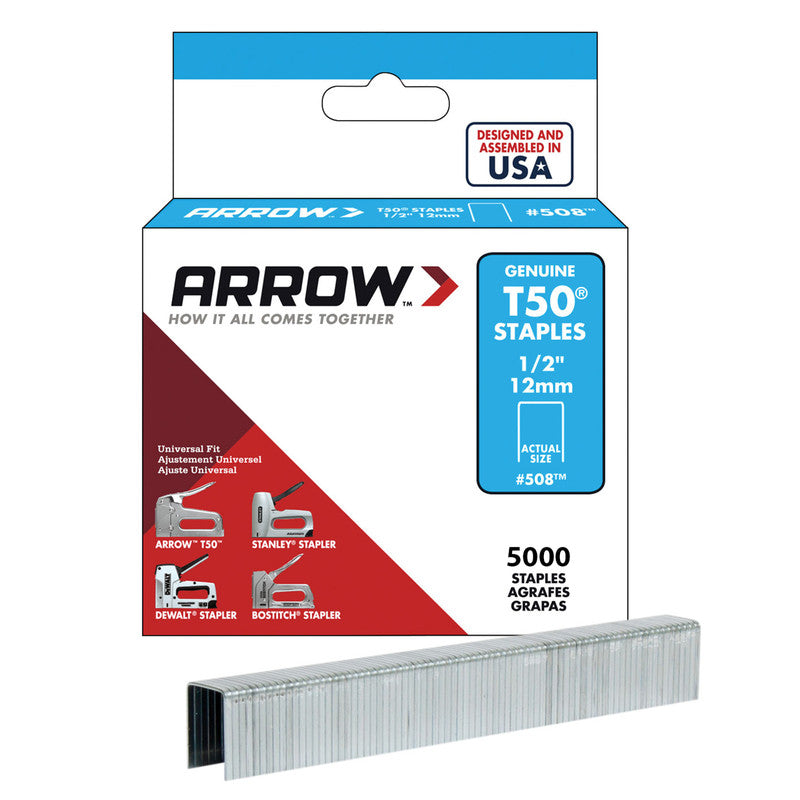 Arrow T50 Series Staples 12mm Stainless Steel