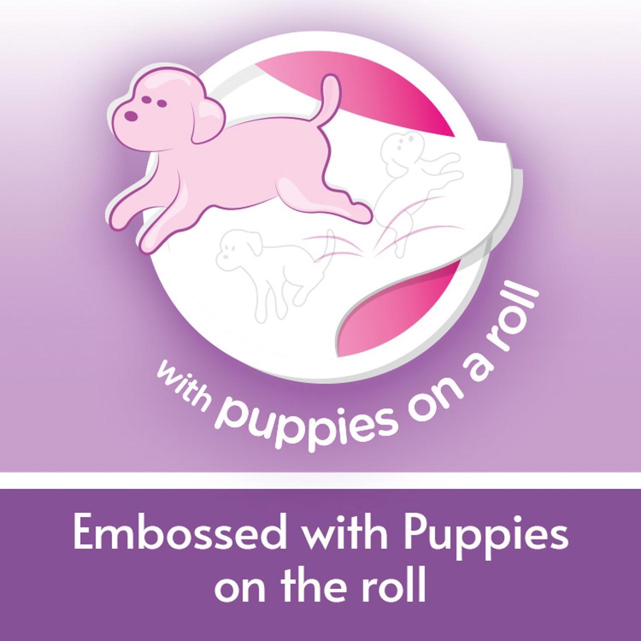 Andrex 2-Ply Toilet Roll Puppies On A Roll Clean & Gentle White (Pack of 9)