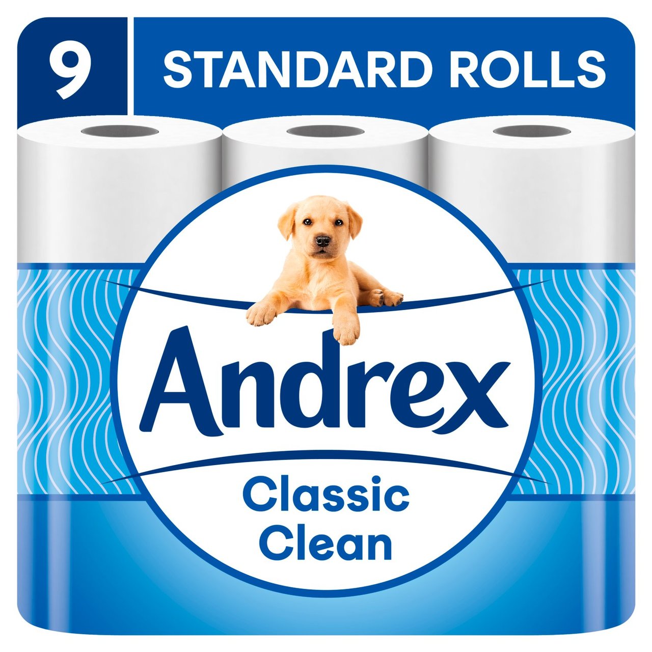 Andrex Classic Clean Toilet Roll 9 Pack 3D Wave