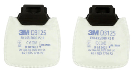3M D3125 Secure Click P2 R Filter White Pack 20's
