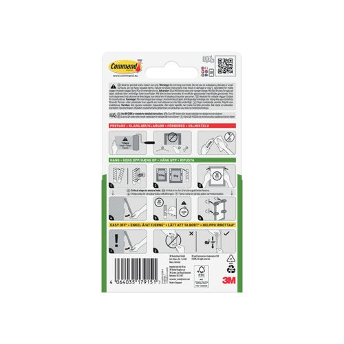 Command Picture Hanging Strips 4 Pairs Medium Black (Pack of 8) 7100337170
