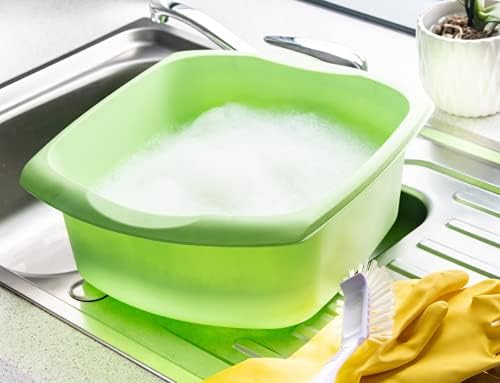 Addis 517265 Large Rectangular Washing Up Bowl, Mint, 38 X 32 X 14 Cm