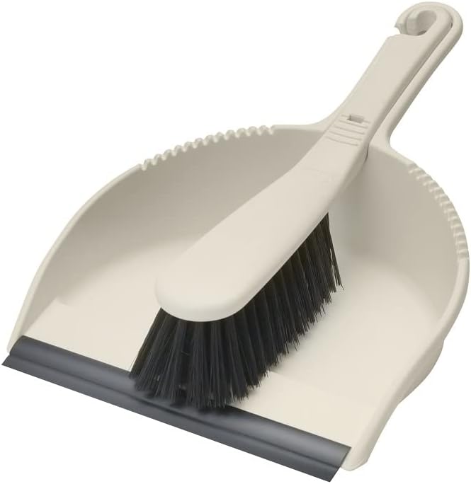 Addis Dustpan And Soft Brush Set, Linen Cream