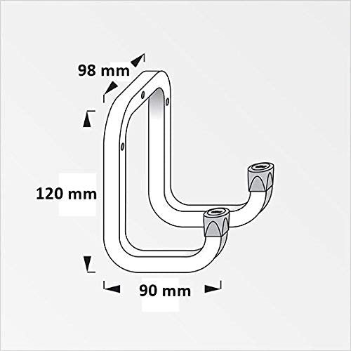 Fixtures Double Wall Hook | Galvanised Steel | 120mm x 90mm