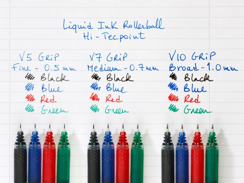 Pilot V5 Grip Liquid Ink Rollerball 0.3mm Black (Pack of 12) 1021012001