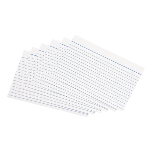 5 Star Record Cards Ruled Both Sides 6x4in 152x102mm White (Pack of 100) 502578