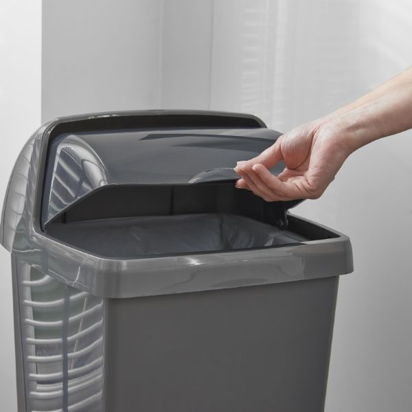 Addis Roll Top Bin 50 Litre Metallic Grey