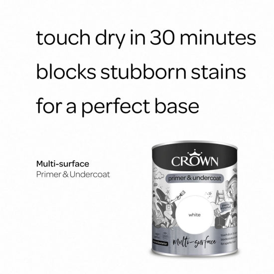 Crown Multi Surface Primer And Undercoat 750ml | Walls & Ceilings