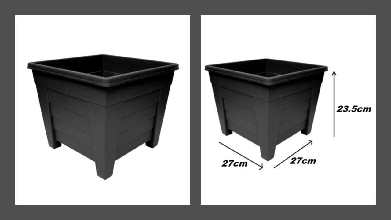 Fixtures Grosvenor Square Planter Black/Ebony 27cm