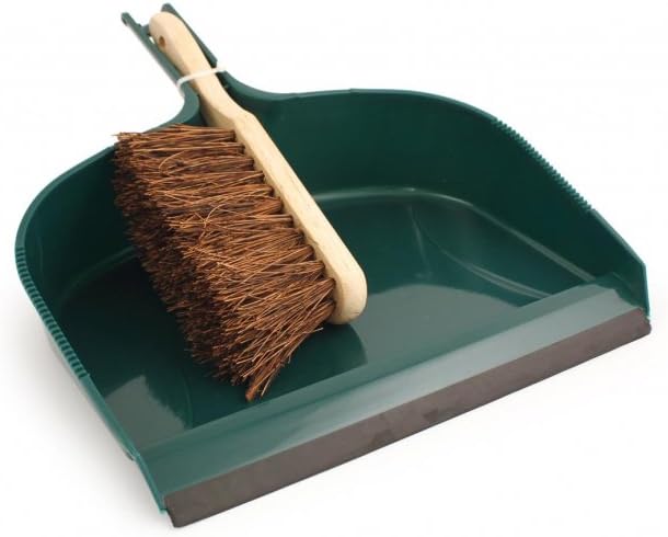 Charles Bentley Large Dustpan And Brush Set Green Dustpan
