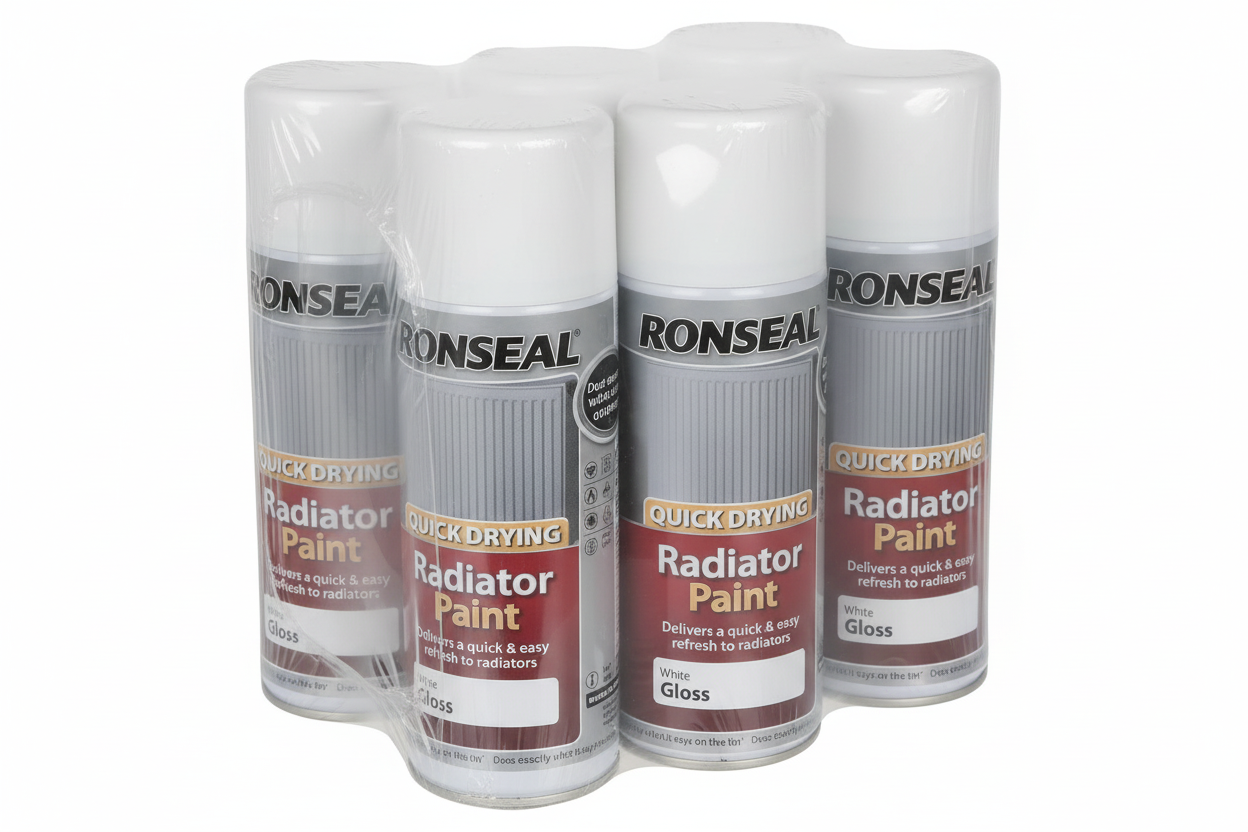 Ronseal Quick Drying Radiator Spray Paint White Gloss 400Ml