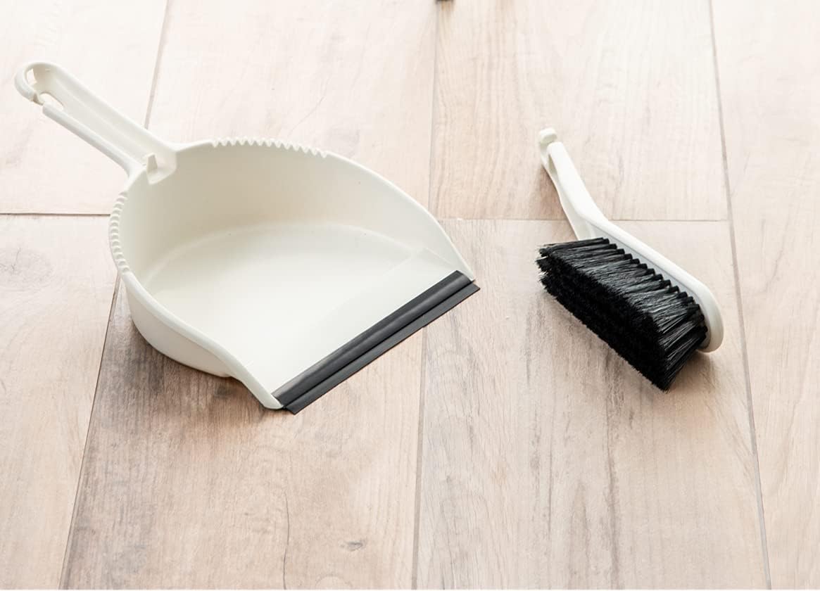 Addis Dustpan And Soft Brush Set, Linen Cream