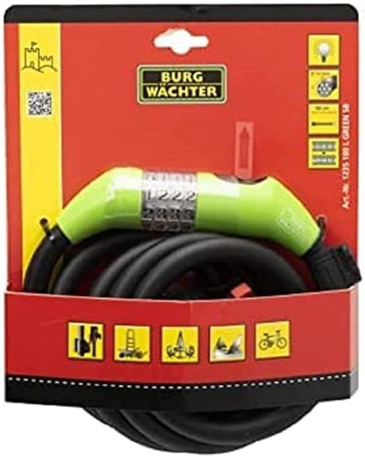 Burg-Wächter Convenient bicycle lock - 1.80 metre long spiral lock.