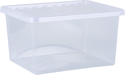 Wham Crystal Clear Plastic Storage Box 37 Litre