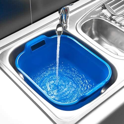 Addis Large Rectangular 10L Washing Up Bowl With Handles, Cobalt Blue