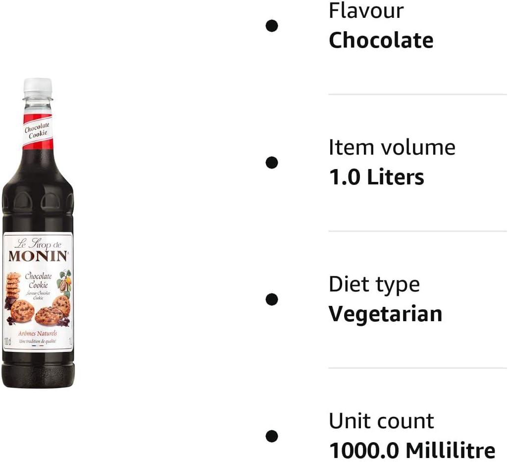 Monin Chocolate Cookie Coffee Syrup 1 Litre