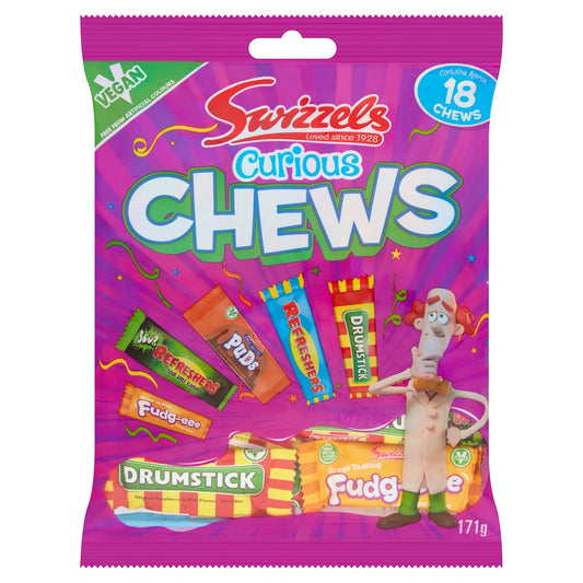 Swizzels Curious Chews 171g | An Assortment of Family Favourite Chews | 18 Chew Packet