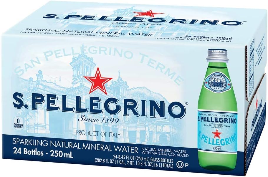 San Pellegrino Sparkling Water 24 X 250ml {Glass Bottles}