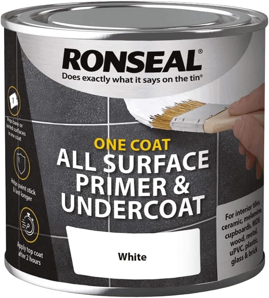 Ronseal One Coat | All Surface Primer and Undercoat | White | 750ml