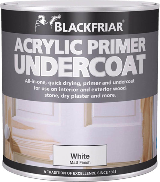 Blackfriar Quick Drying Acrylic Primer Undercoat, 250ml, White
