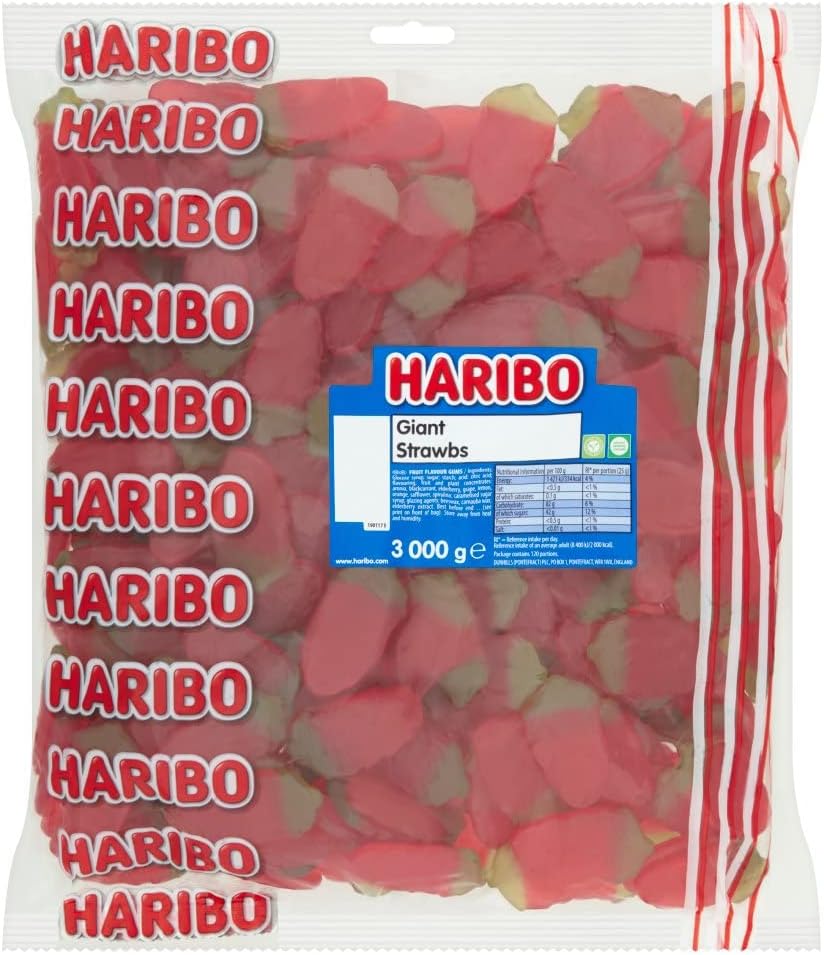 Haribo Giant Strawberries 3kg Bag