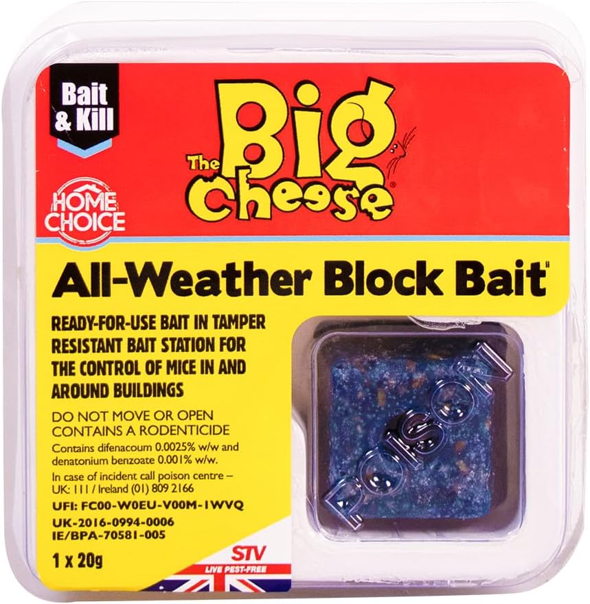 The Big Cheese Ready-Baited Mouse Killer Station - Twinpack, White
