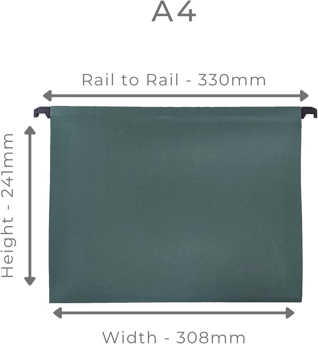 Cathedral A4 Suspension File Manilla V Base Green (Pack 10) Includes Tabs & Inserts