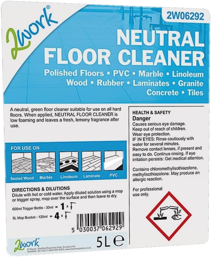 Janit-X Professional Quick Drying Neutral Floor Cleaner Lemon Fragrance 5 Litre