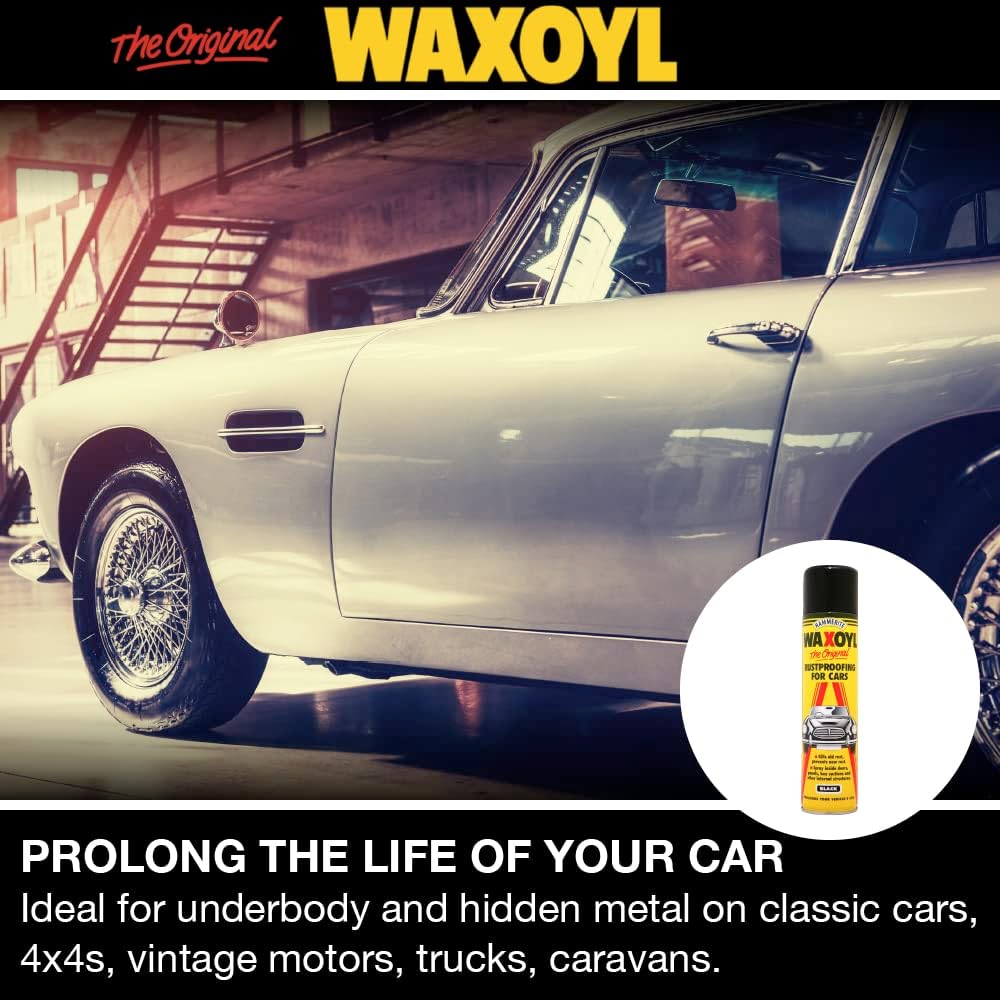 Hammerite Waxoyl Car Underseal And Rust Protection Black 400Ml Aerosol