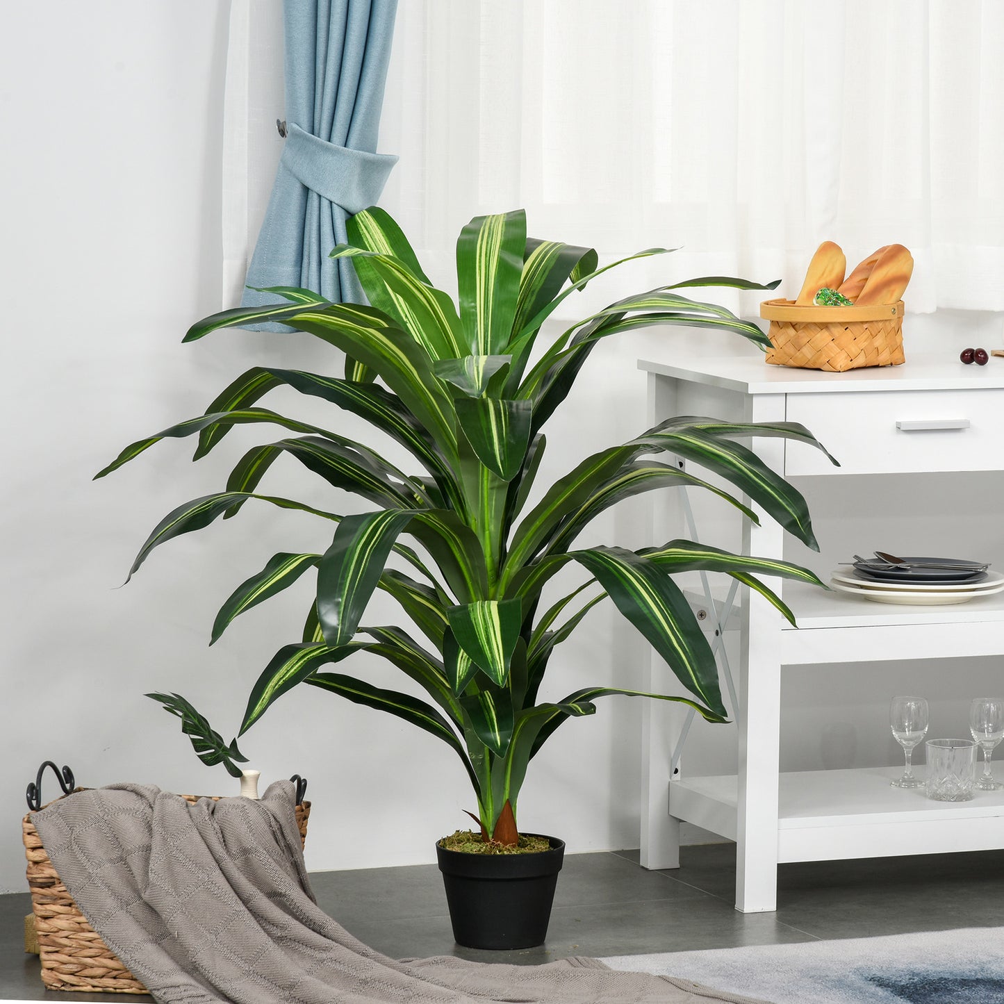Fixtures Artificial Dracaena Fragrans Green Tree Approx 120cm