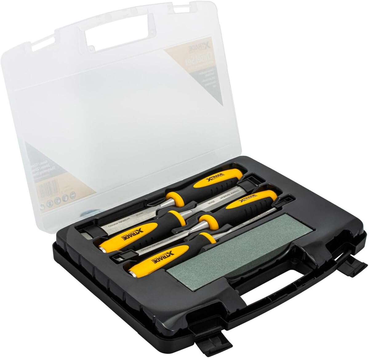 Xtrade X0900044 Chisel Set With Sharpening Stone (4 Piece)