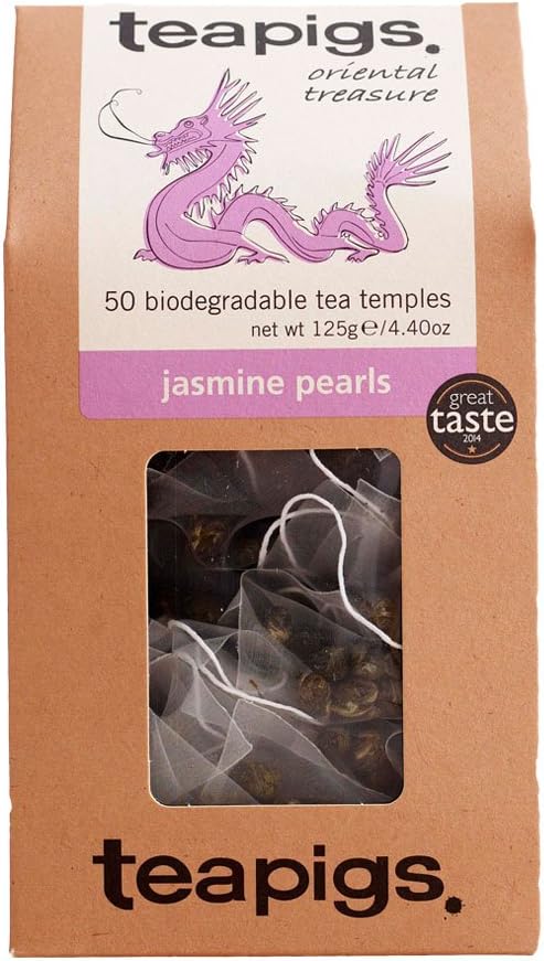 Teapigs Jasmine Pearls Tea Bags Made With Whole Leaves(1 Pack of 50 Tea Bags)