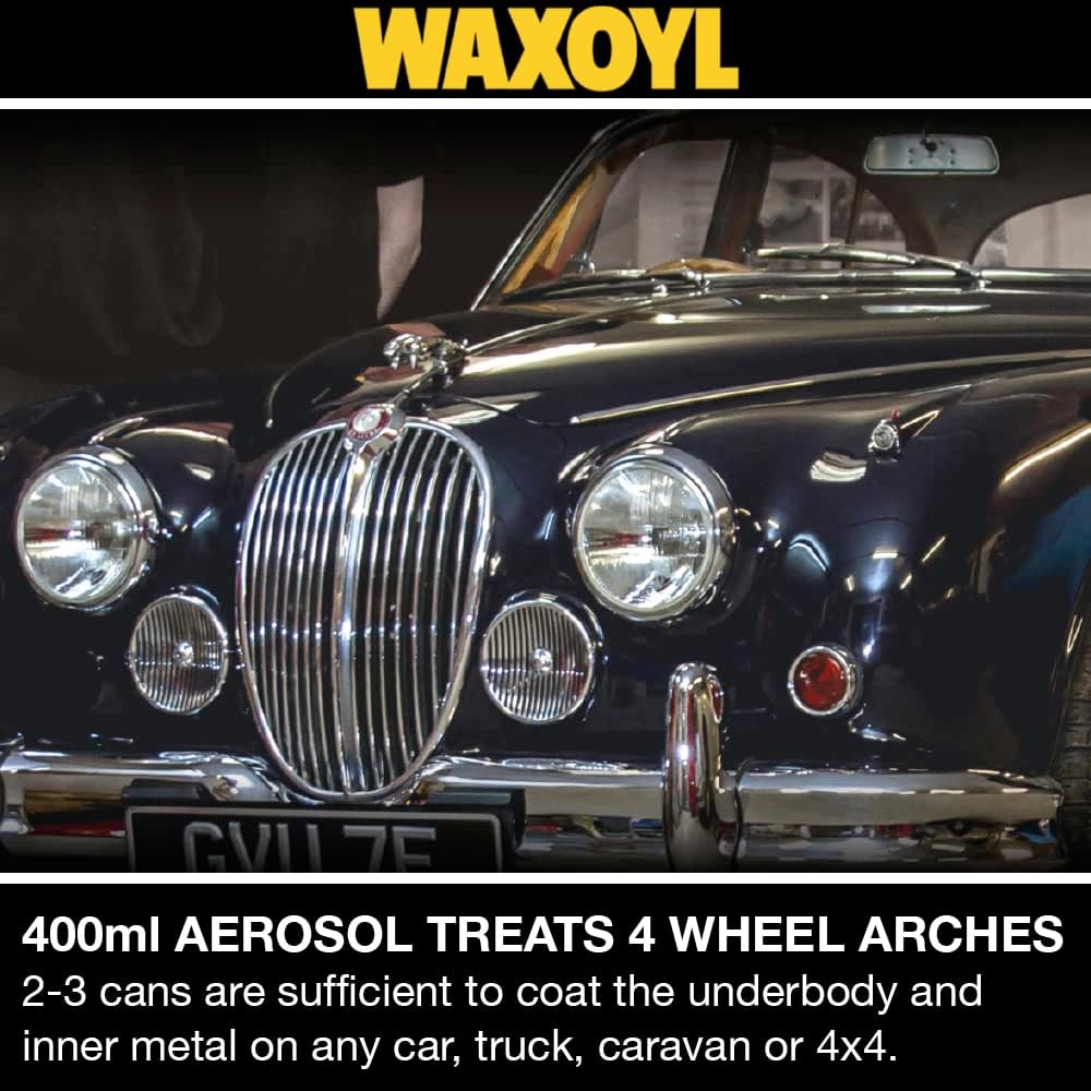 Hammerite Waxoyl Car Underseal And Rust Protection Black 400Ml Aerosol