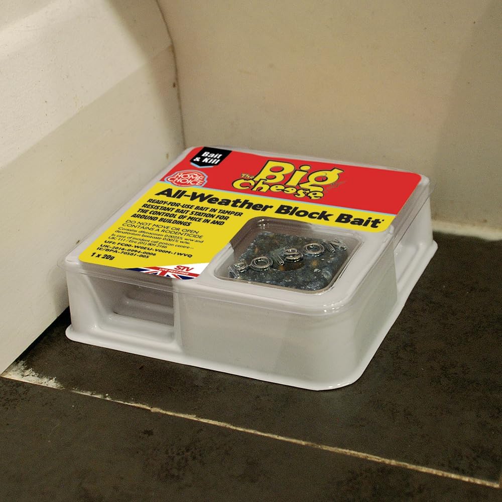 The Big Cheese Ready-Baited Mouse Killer Station - Twinpack, White