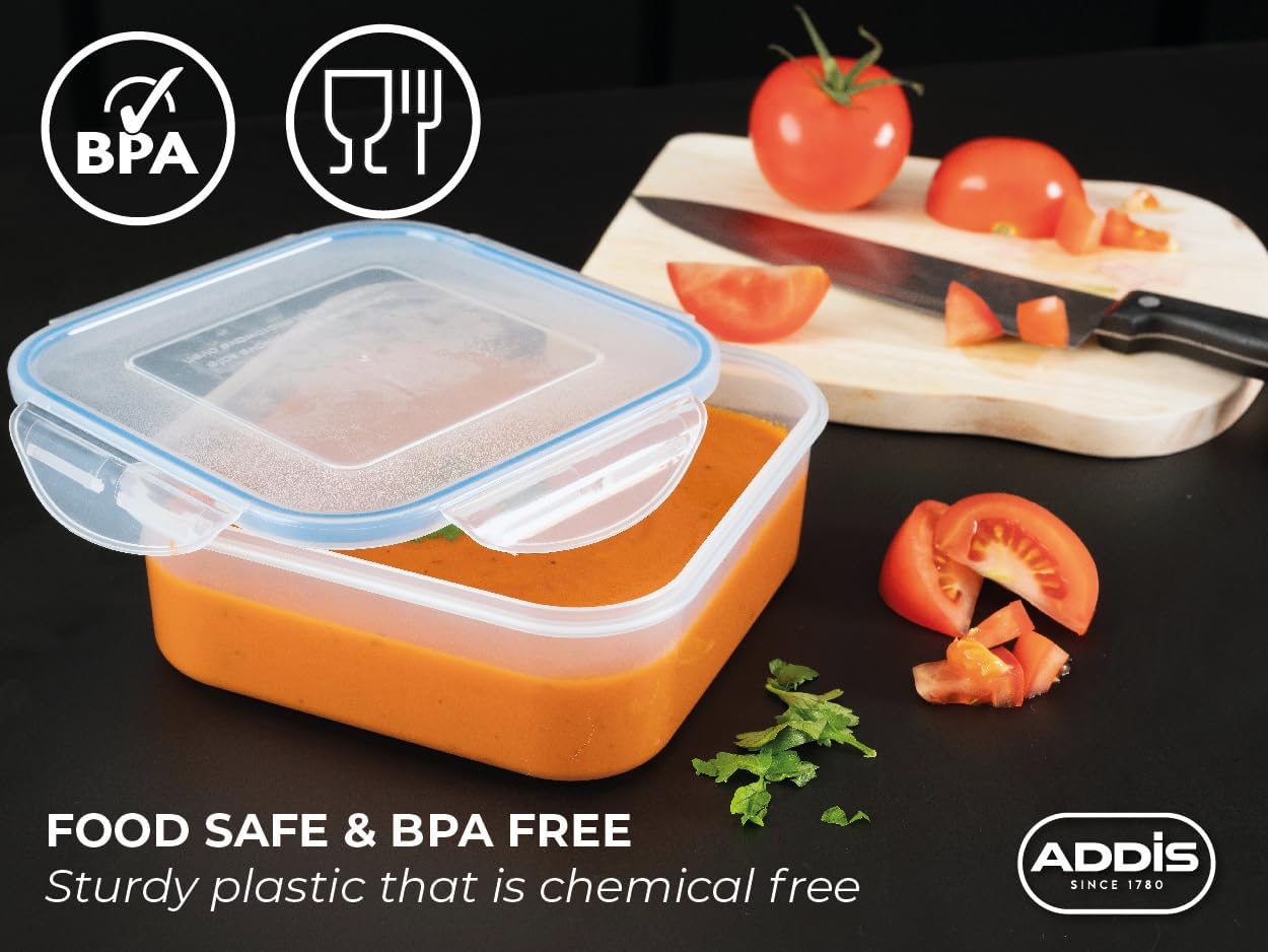 Addis Clip Tight Food Storage Containers 300 Ml Round Pack Of 3 Clear