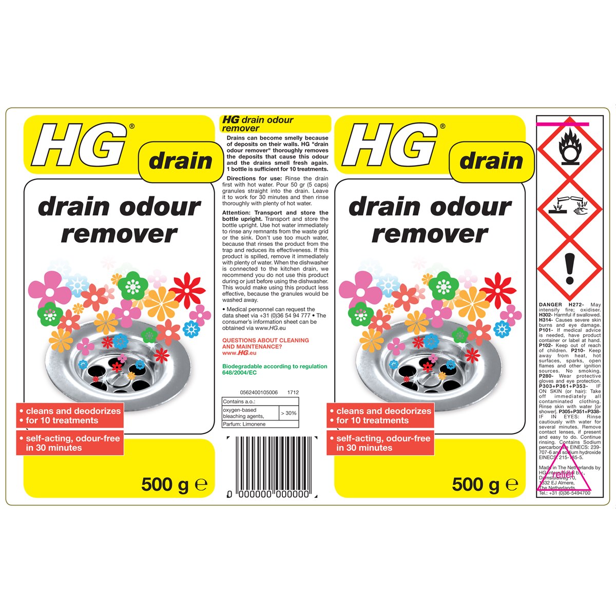 HG Drain Odour Remover 500ml