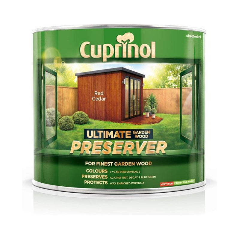 Cuprinol Ultimate Garden Wood Preserver | Wax Enriched Formula | Red Cedar 1L