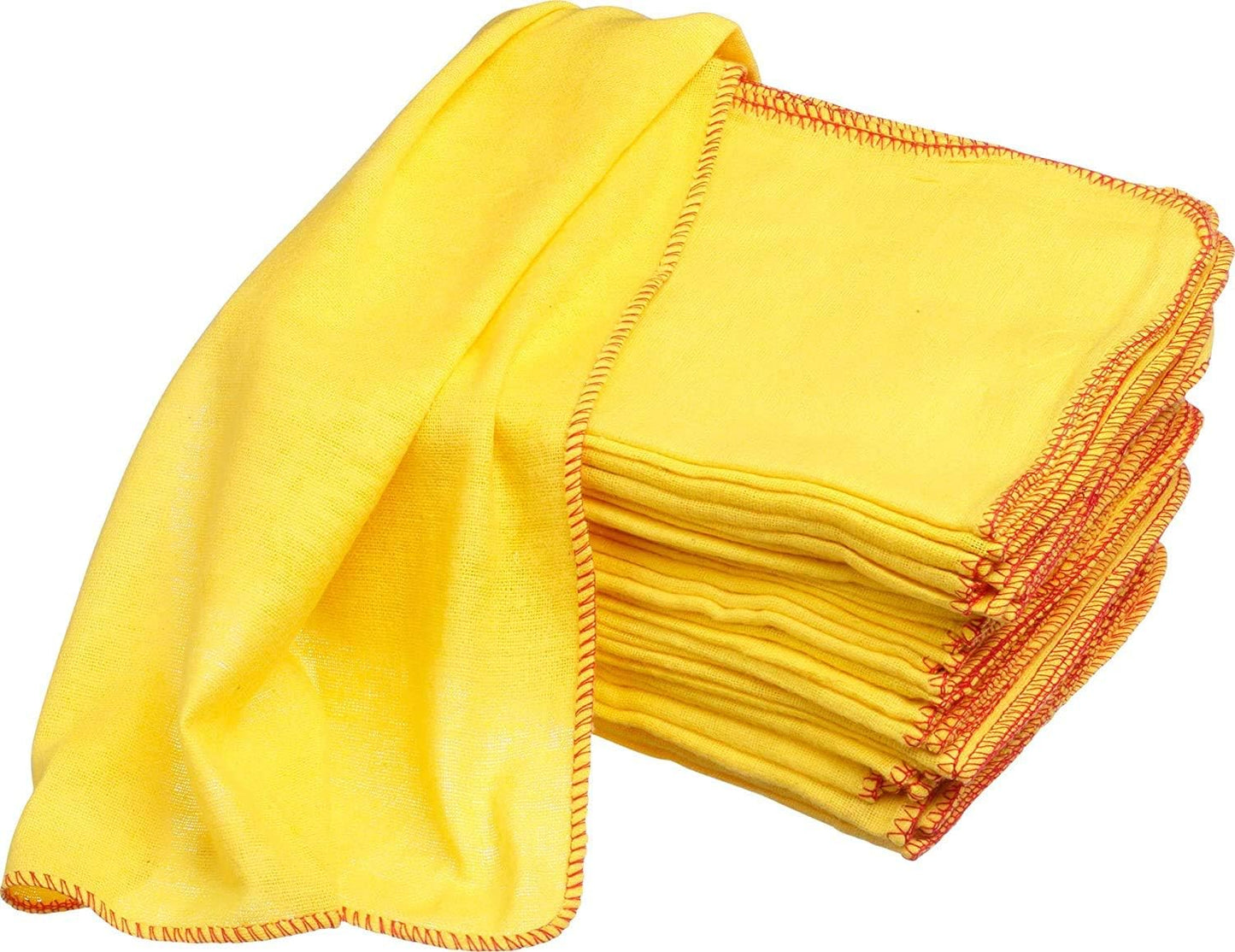 Yellow Duster Red Trim 28cm x 33cm 8-Pack