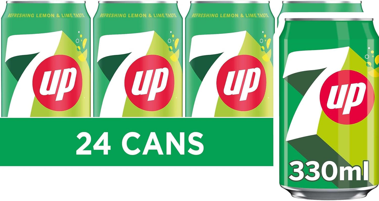 7UP Lemon and Lime Carbonated Cans 24x330ml