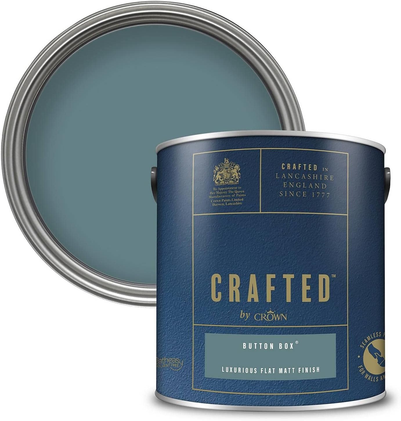 Crown Crafted Luxurious Flat Matt Emulsion 2.5L Button Box